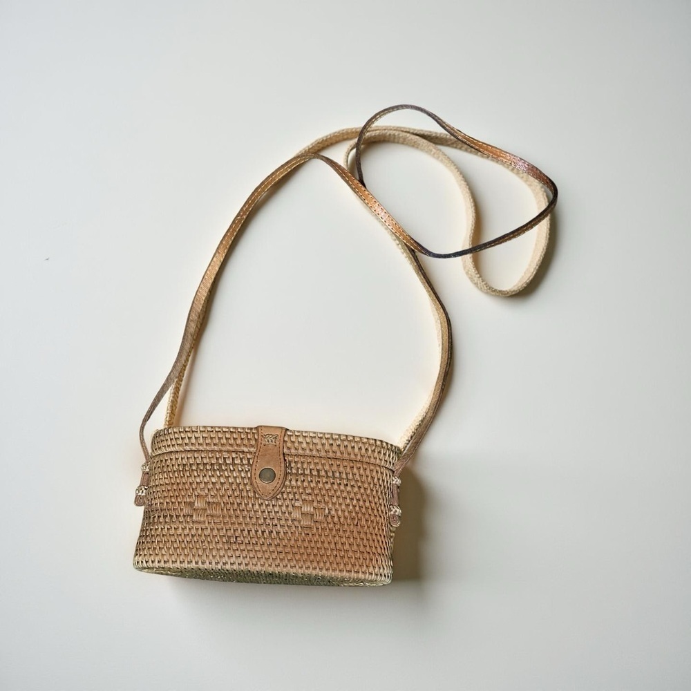 Woven Tan Crossbody Bag